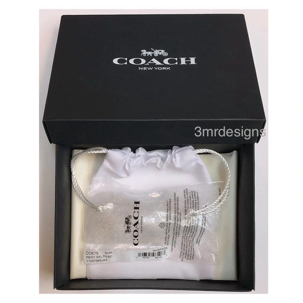 NWT COACH SMALL REXY SKELETON Brass Tone Bag Charm/Keychain - Picture 7 of 7